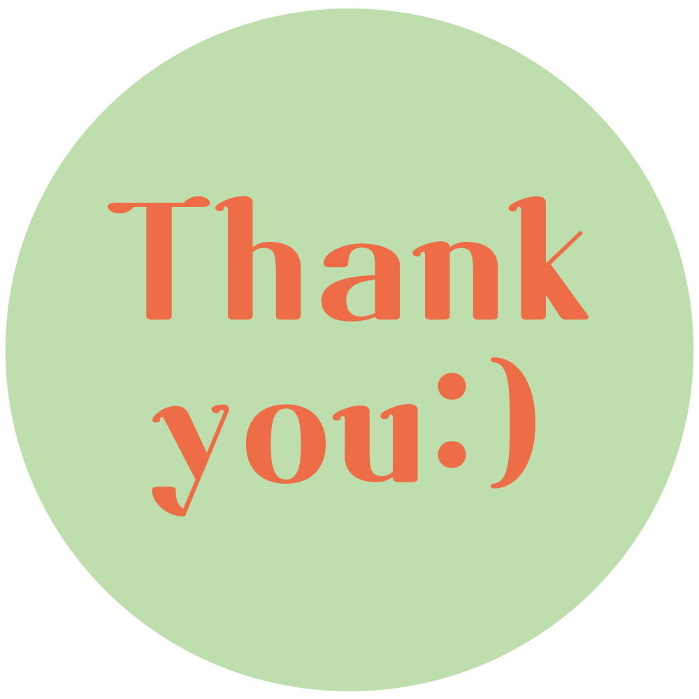 cppre-01-3 땡큐 thankyou 스티커 1000매 : 스티커제작소