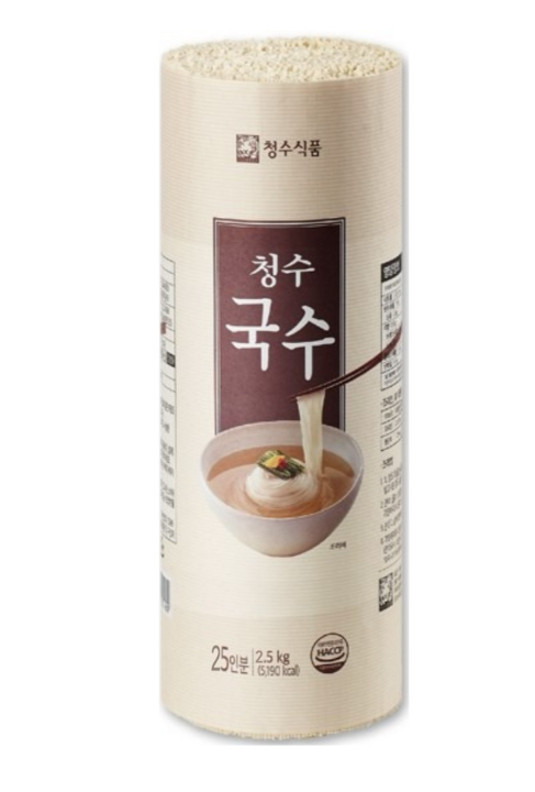 청수식품 청수국수 원통형 2.5kg x 6개 (박스) : 살구네유통