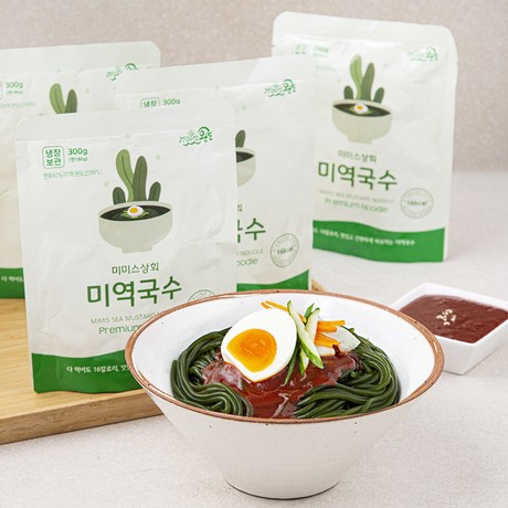 미미스상회 기타냉장 냉동면 미역국수 300g + 비빔소스 60g 세트 4세트 : MONDAY NIGHT