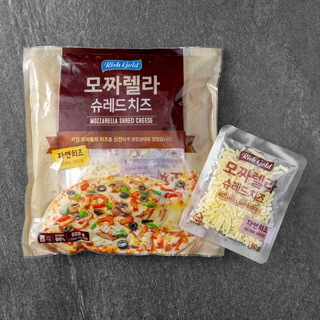 리치골드 피자치즈 모짜렐라 슈레드 치즈 600g 1개 : MONDAY NIGHT