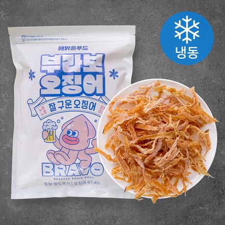 해맑은푸드 조미오징어 부라보 오징어 (냉동) 200g 1개 : MONDAY NIGHT