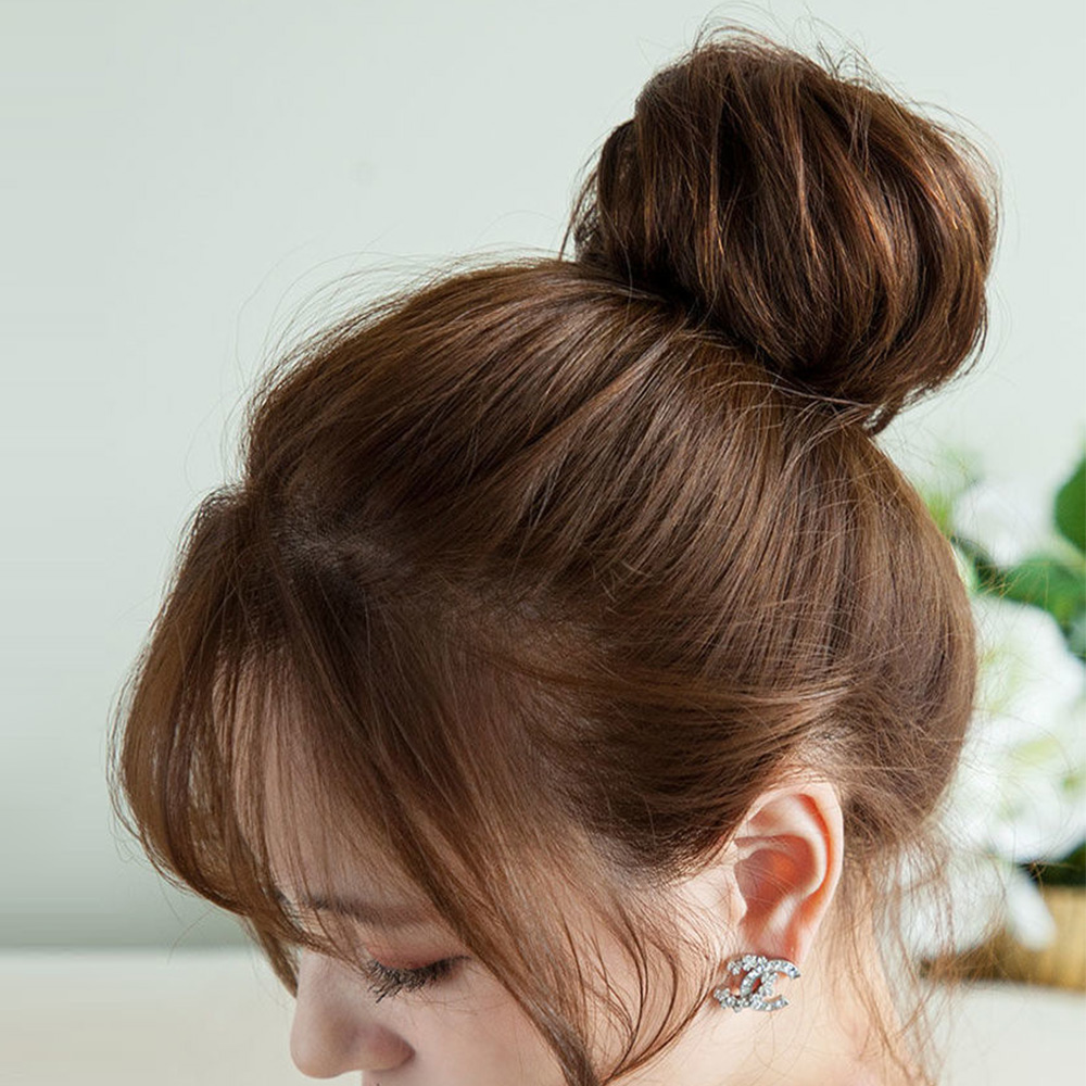 승무원 하이번 당고머리 가발 한복 올림가채 부분가발 : 마녀플랜트