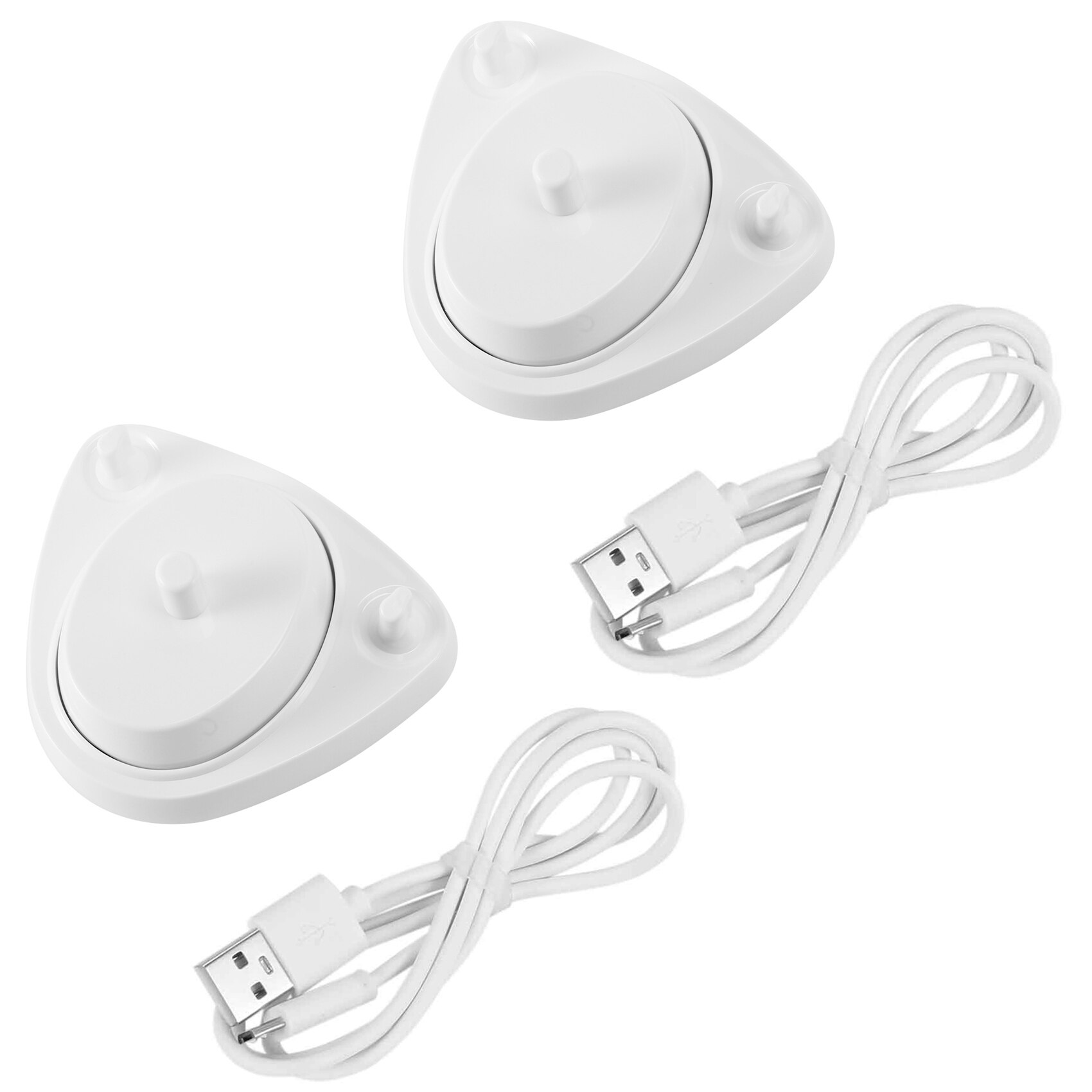 브라운 구강 B 칫솔 교체 충전기 전원 공급 장치 유도 충전 홀더 모델 3757 USB 케이블 화이트 2X : 셀린언니