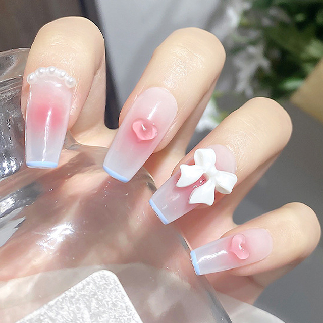 투명 하트네일 파츠 클리어 미니 유리알 버블네일 스톤 100pcs : 엄지네일