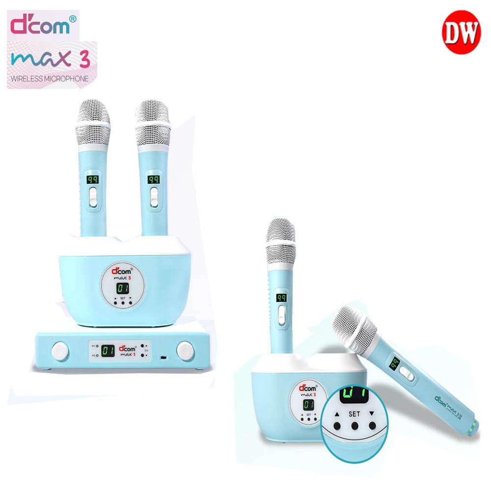 디컴MAX3 무선노래방전용마이크2채널/충전식/Karaoke Wireless Mic 2ch / DcomMAX3 : DW용산