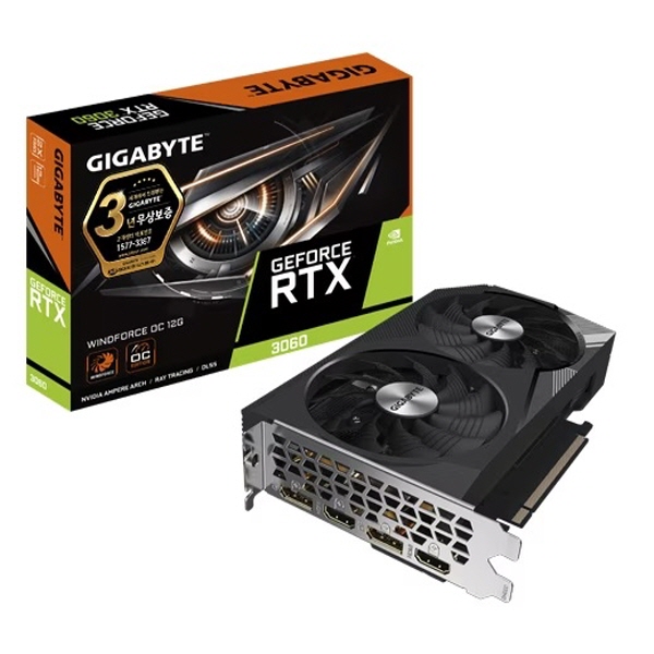 GIGABYTE 지포스 RTX 3060 WINDFORCE OC D6 12GB 제이씨현 : 신우테크온라인