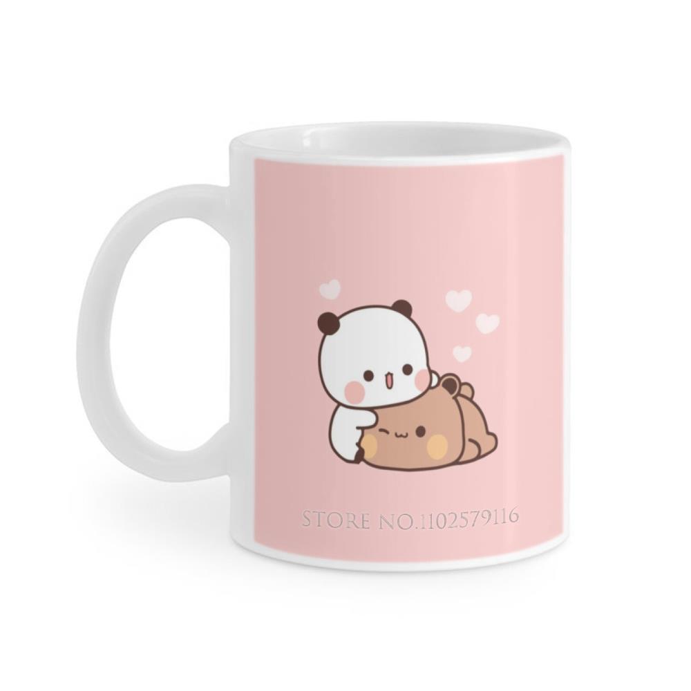 고양이 컵 캐릭터 머그컵 팬더 동물 커피 부부 티 밀크 선물 두두 온스 머그잔 : 브라이트존