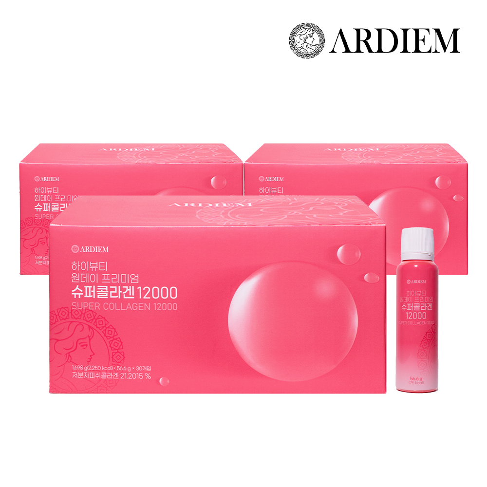 아르디엠 하이뷰티 원데이 프리미엄 슈퍼콜라겐 12000 50ml 30개입, 3개 : 아르디엠