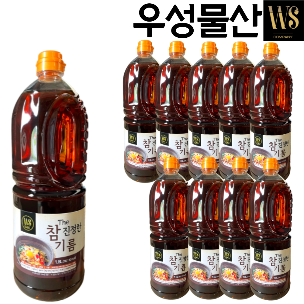 [품질보장] 우성물산 The 청정 참 맛기름 실속형 1.8L 맛기름 향기름 대용량 업소 조미 1병 : 우성물산