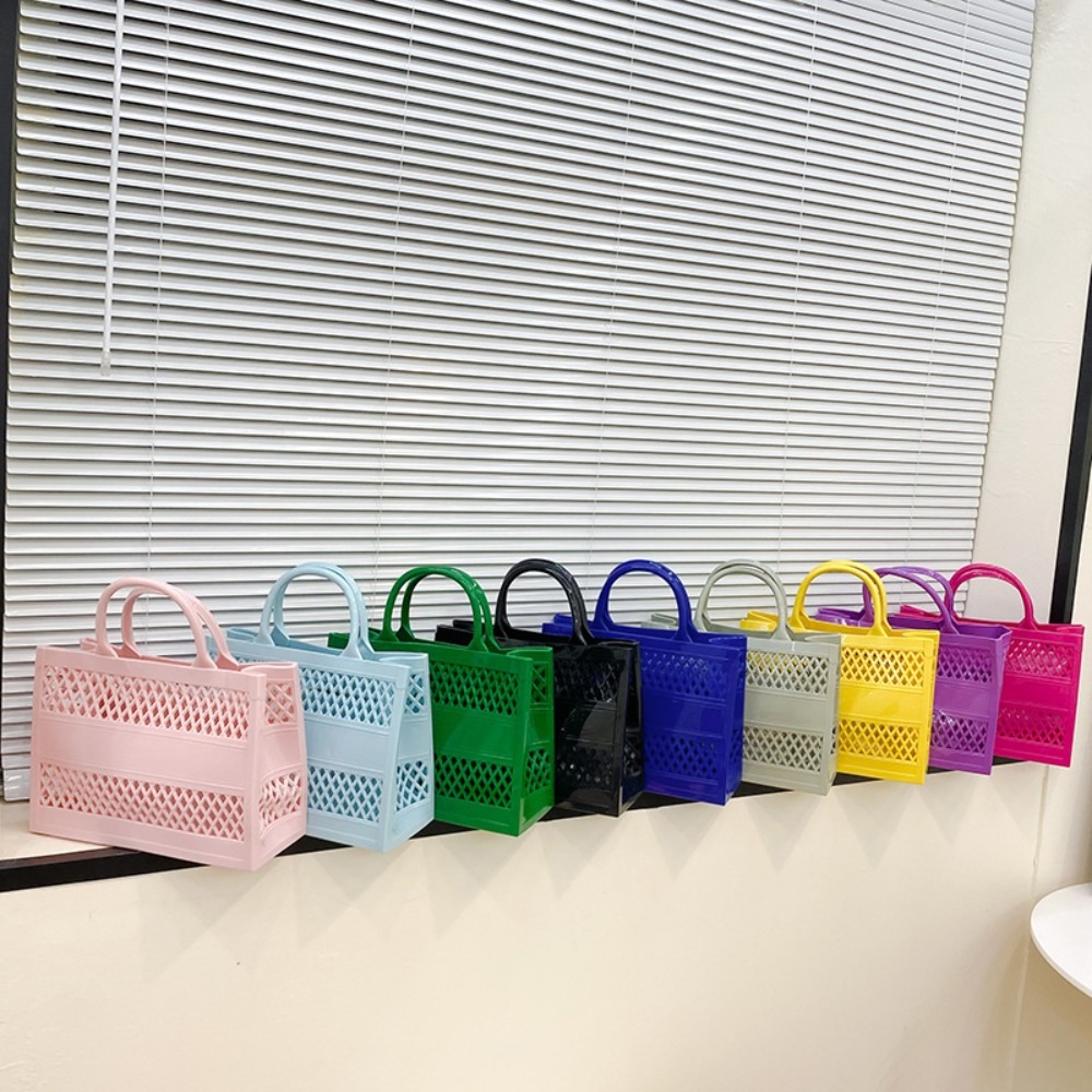 위글위글 젤리백 토트백 펀칭 다색상 장바구니 피크닉 쇼핑 수영 목욕 가방 비치백 : 해외직구N년차