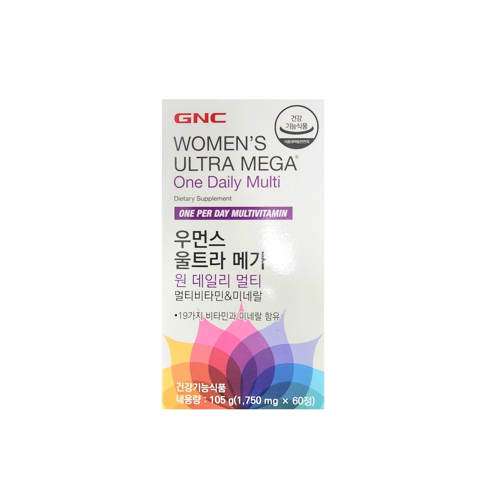 GNC 우먼스 울트라메가 원 데일리 멀티비타민 앤 미네랄 1620mg x 60정 : 감사행