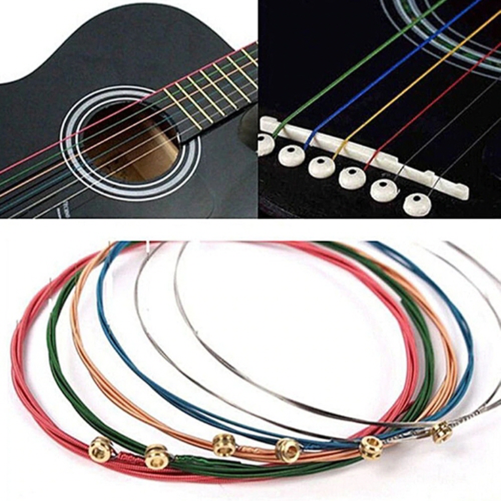 알록달록 무지개 기타줄 레인보우 Guitar String 통기타 포크 현 줄 스트링 6P : 고래고래 스토어