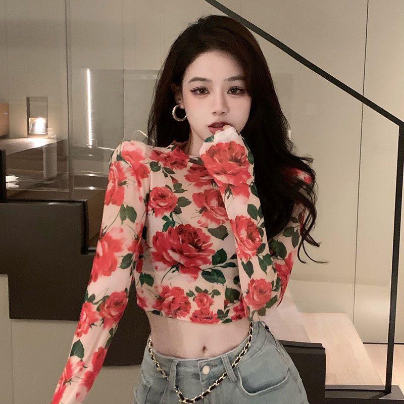 댄스복 아랑 고고 장구 라인댄스복 줌바복 난타 단체복 크롭 메쉬 장미 : sunnny1004