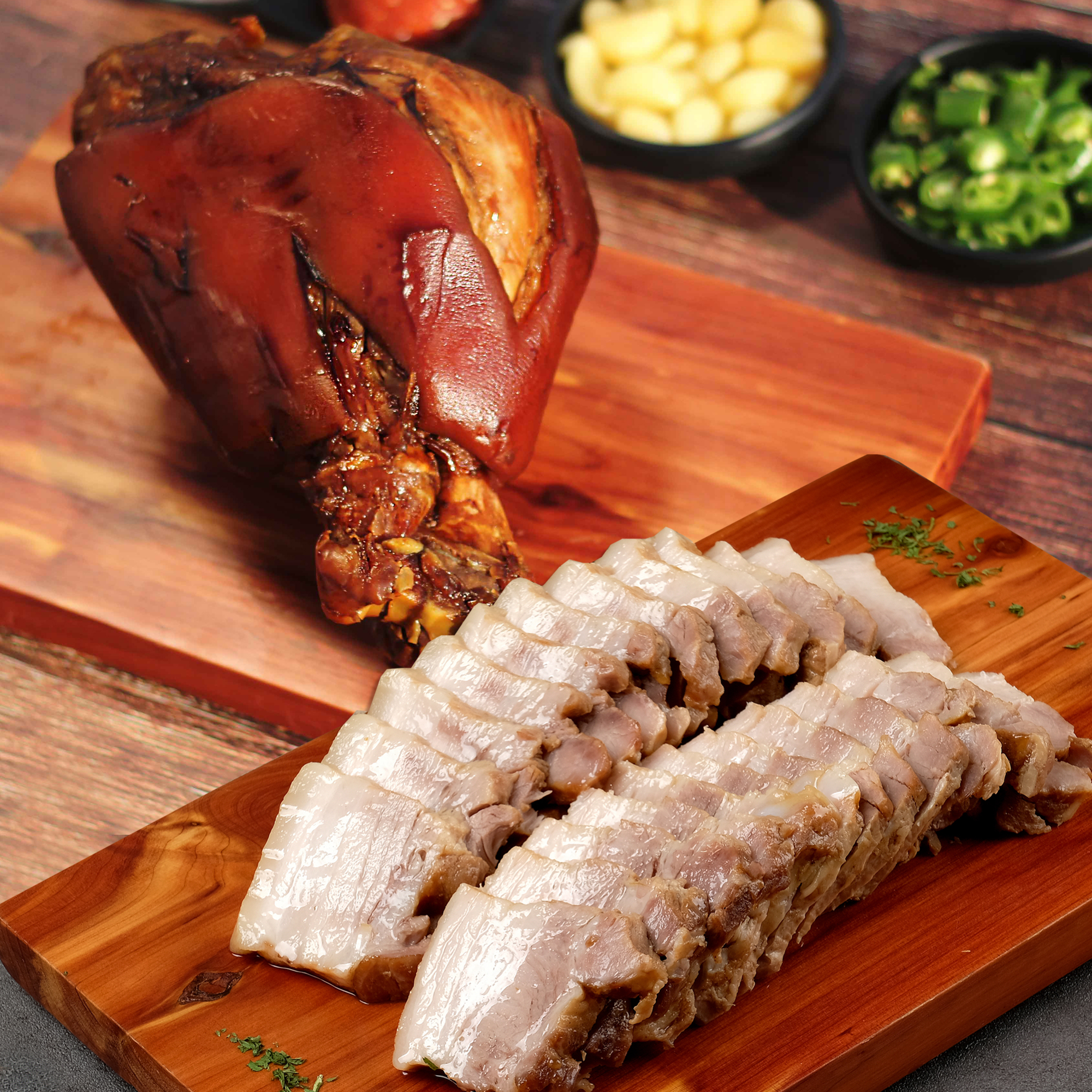 돈학 750g 통족발 +통삼겹보쌈 400g 수육 족발 세트 : 정성담은푸드