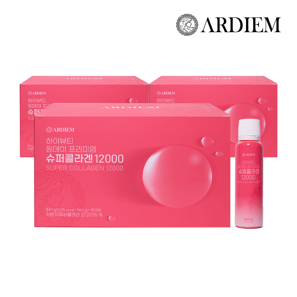 아르디엠 하이뷰티 원데이 프리미엄 슈퍼콜라겐 12000 50ml 15개입, 3개 : 아르디엠