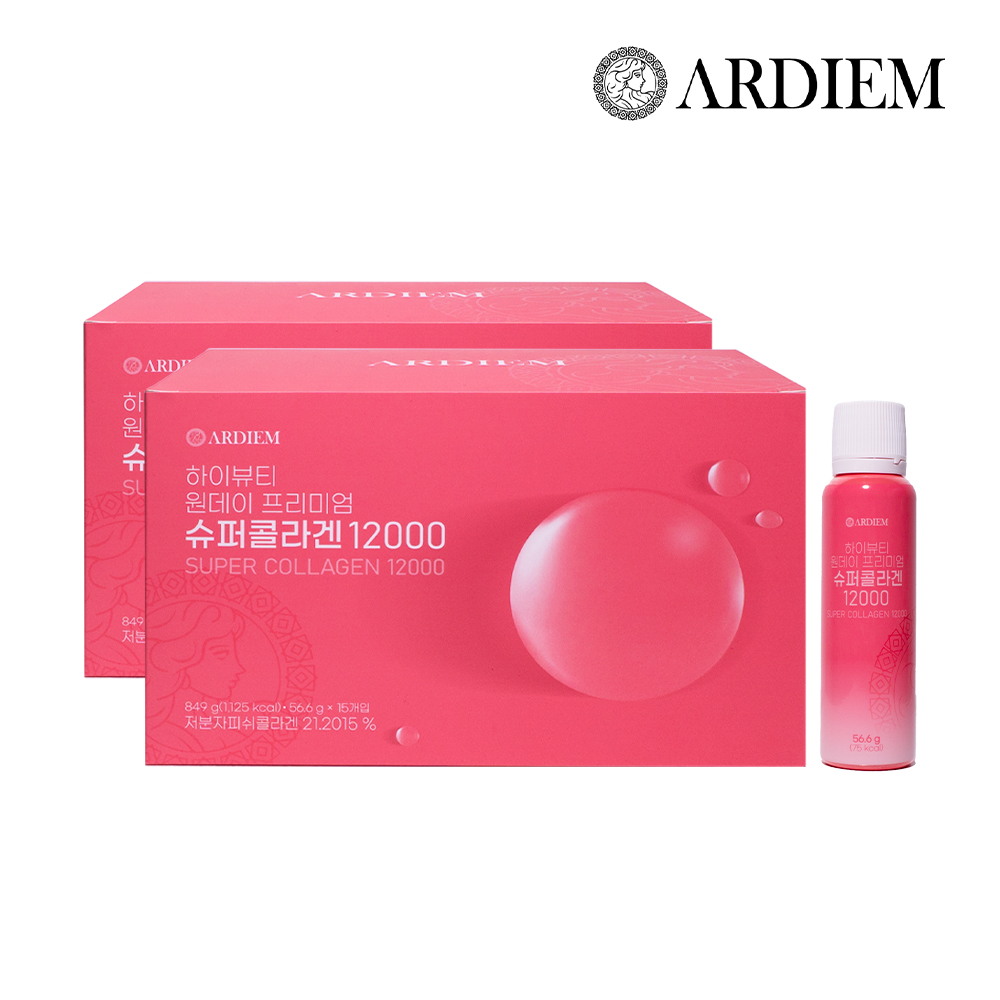 아르디엠 하이뷰티 원데이 프리미엄 슈퍼콜라겐 12000 50ml 15개입, 2개 : 아르디엠