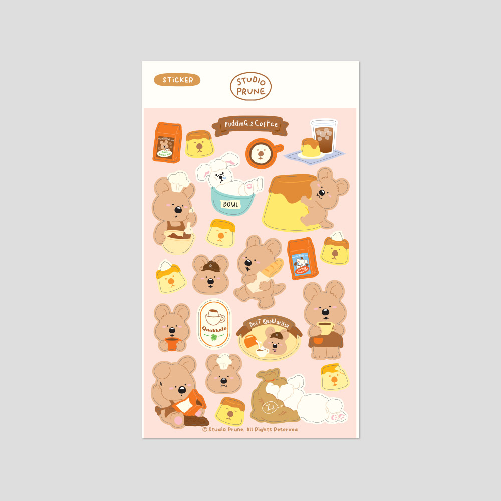 PRUNE Sticker(Quokkafe) - 푸딩&커피 : 스튜디오푸룬
