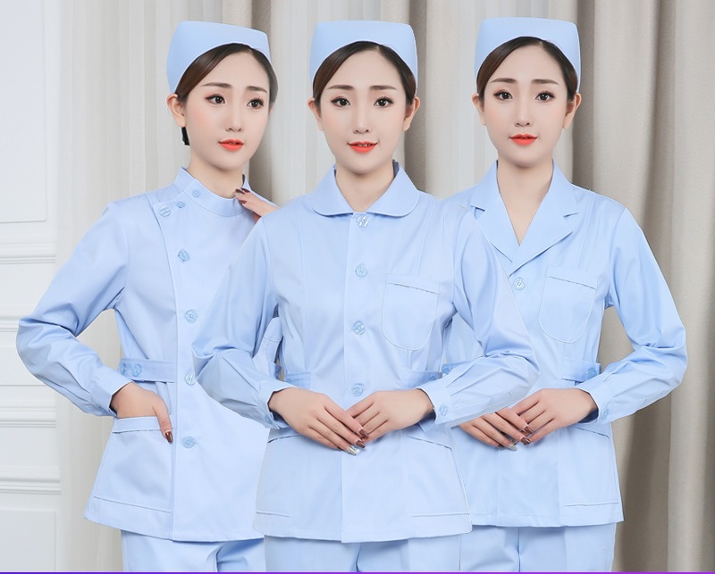 간호사복 의사 유니폼 마사지 네일 피부관리사 한의원 옷 수술복 간호조무사 병원 가운 코스프레 포트 웨이 컬러 간호사 류 분할 파란색 짧은... 