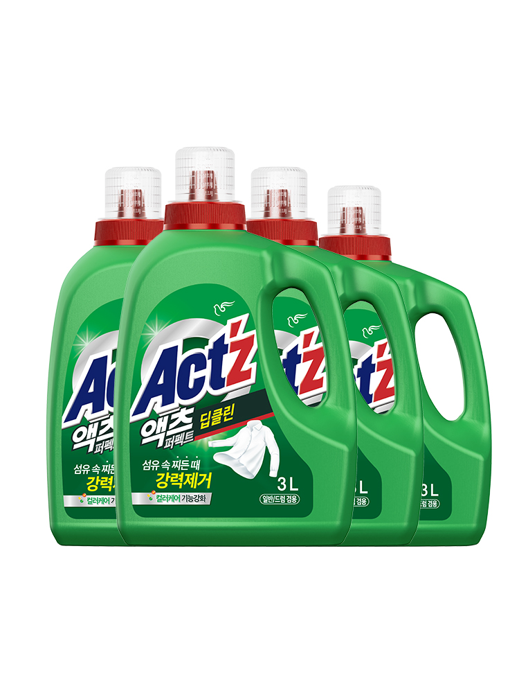 액체세제 액츠 퍼펙트 3.0L X 4개 딥클린 : 피죤