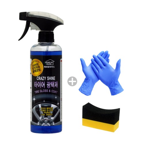 케미칼하우스 크레이지샤인 타이어광택제 500ml 타이어광택패드 장갑포함 : 오토텍 AUTOTECH