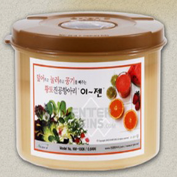 원형 진공 항아리 이젠 황토형 누름독 0.6L 매실 오이지 김치 절임 반찬 저장 누름통 : 제이앤지캔들스토어
