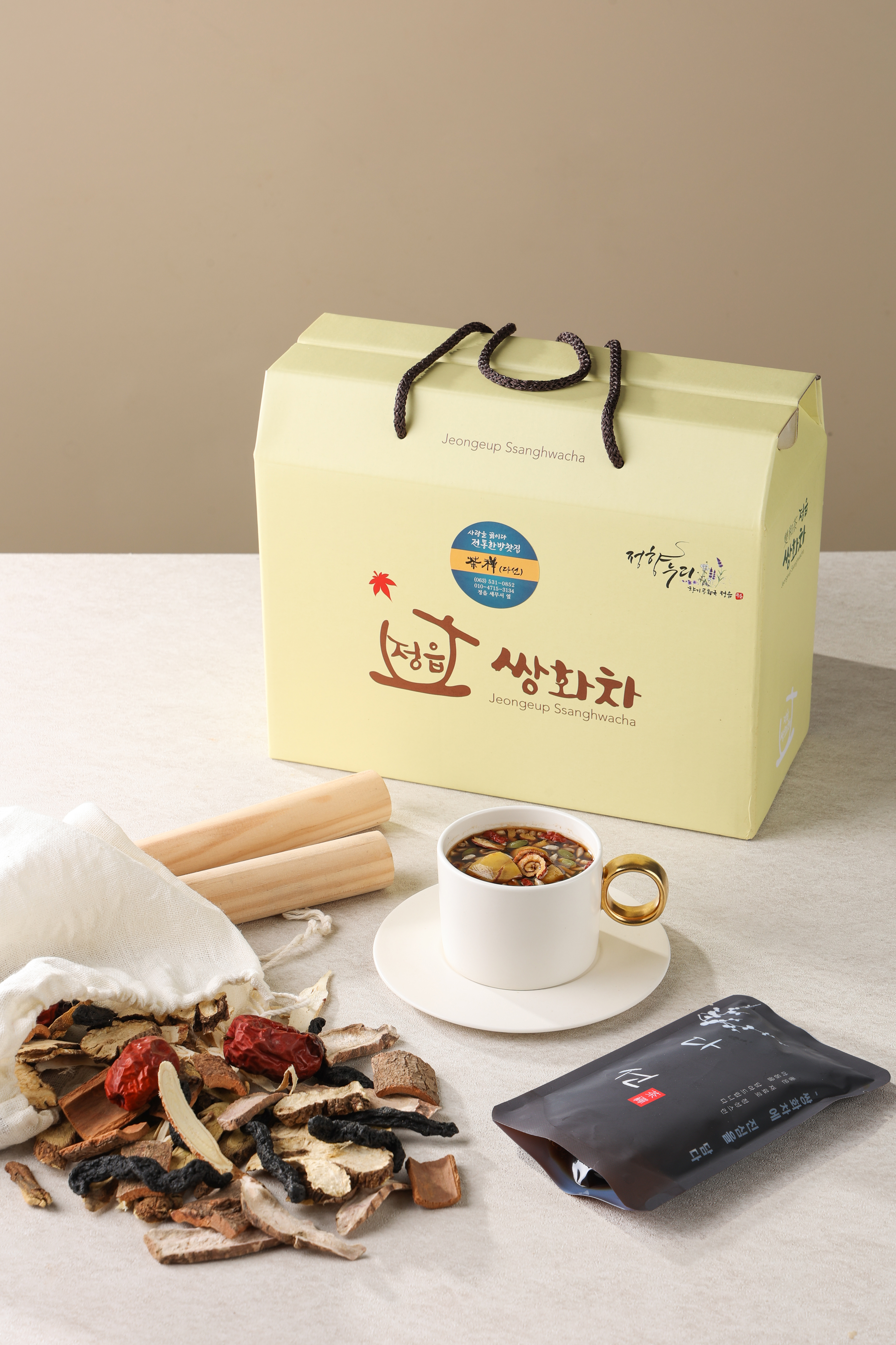 정읍 다선쌍화차 20팩&고명 10팩 세트 가을 환절기 한방차 선물세트 맛집 수제 전통차 약재 : 다선쌍화차