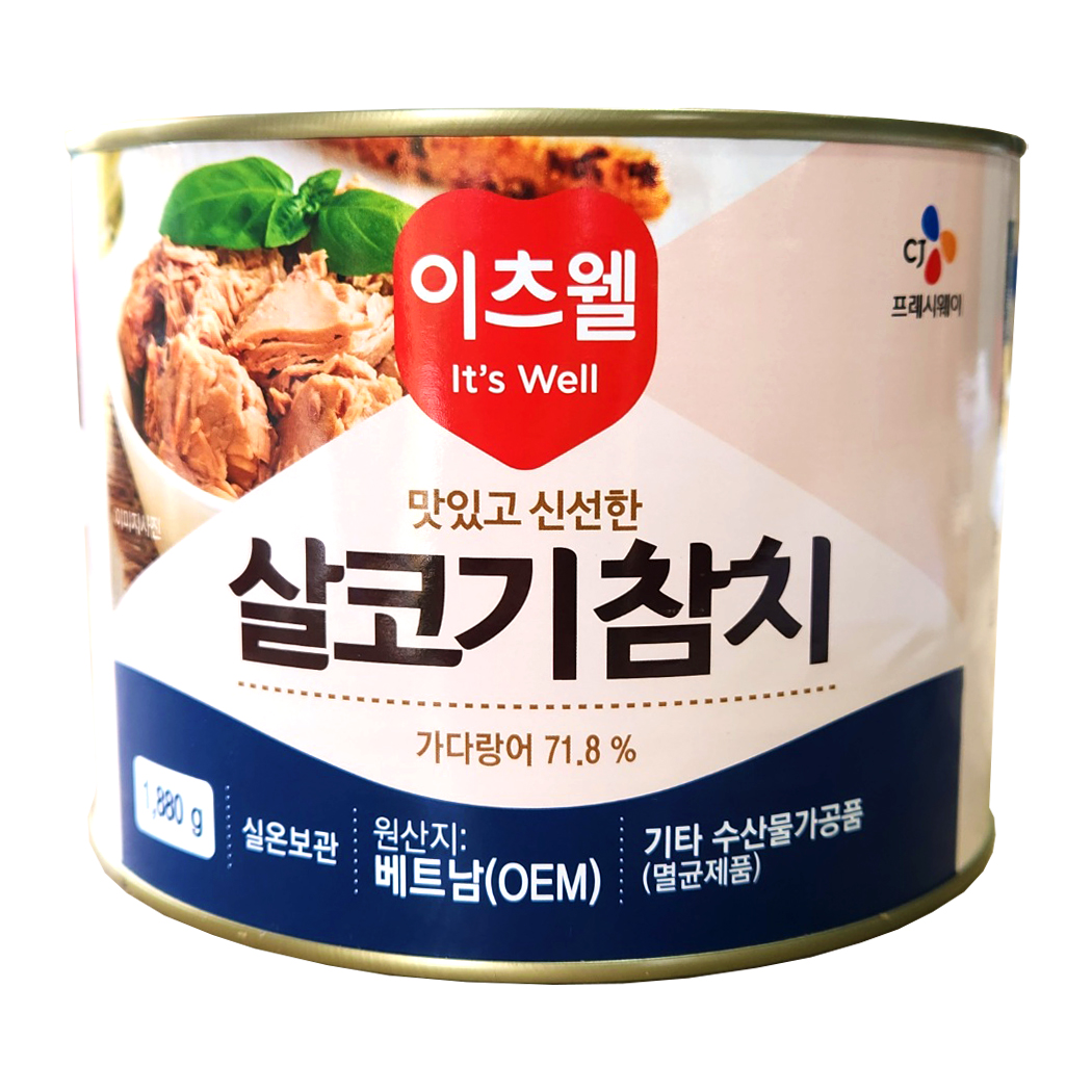 CJ 이츠웰 살코기 참치 (1.88kg x 6개) 대용량 맛있고 신선한 참치캔 통조림 : 푸드K