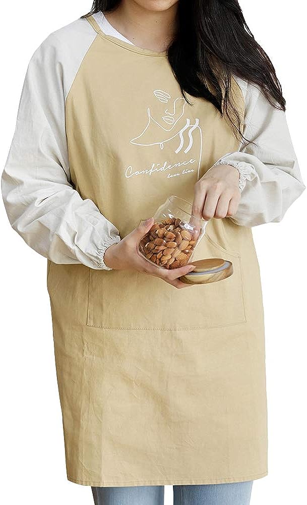 미술 앞치마 미술학원 카페 공방 식당 화방 바리스타 애견샵  SANIQUEEN.G 캇포 착용 긴 소매 스모크 에이프런 갈아 입는 여성 남성 북유럽... 