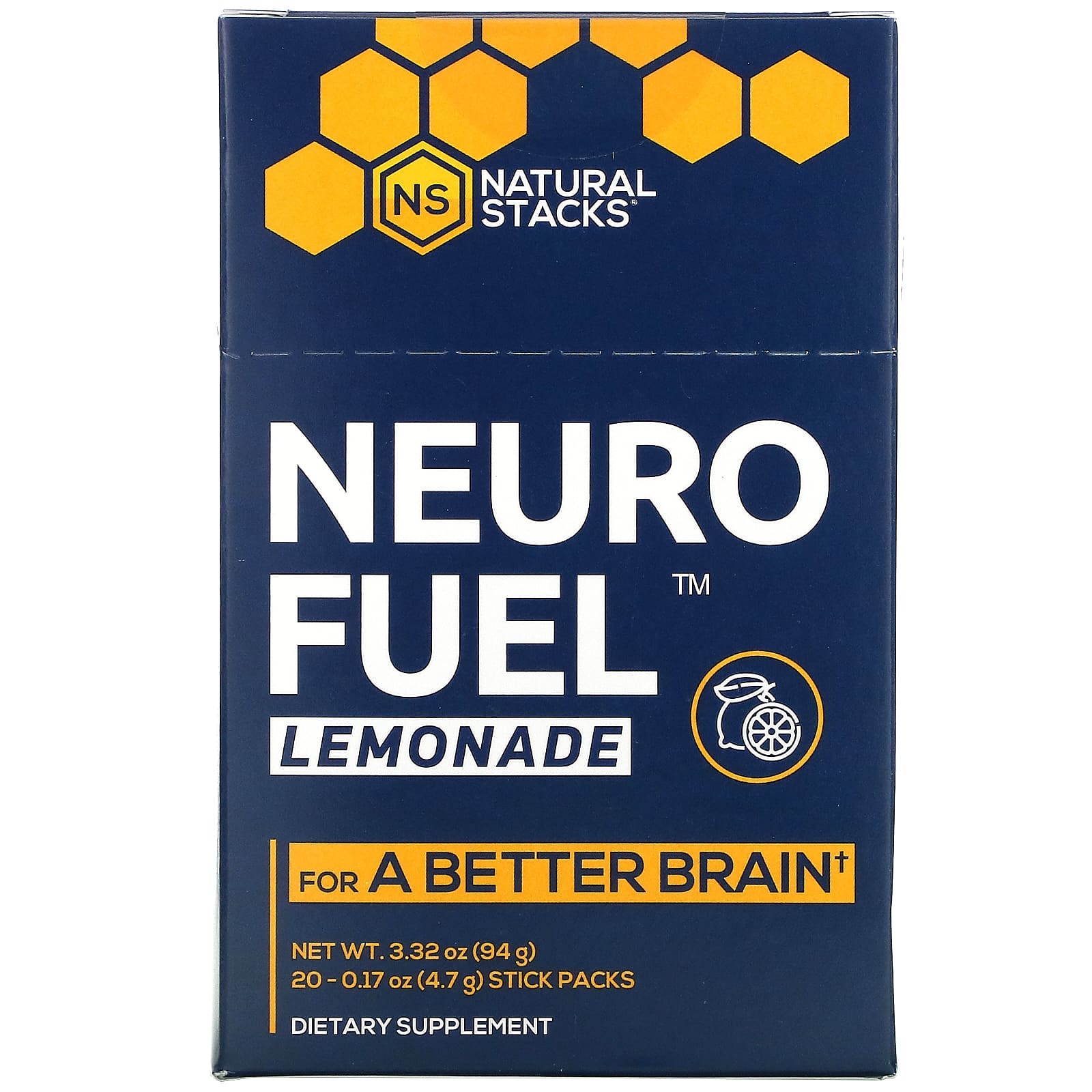 네츄럴스택스 Neuro Fuel 레모네이드 20 스틱팩 0.17oz 각각 4.7g : 나와너너와나우리