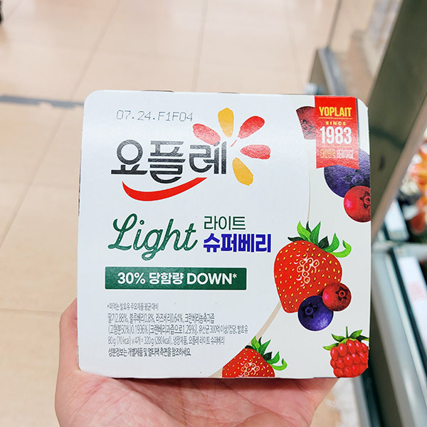 빙그레 요플레 라이트 슈퍼베리 80g x 4입 x 2개 : 내일 배송