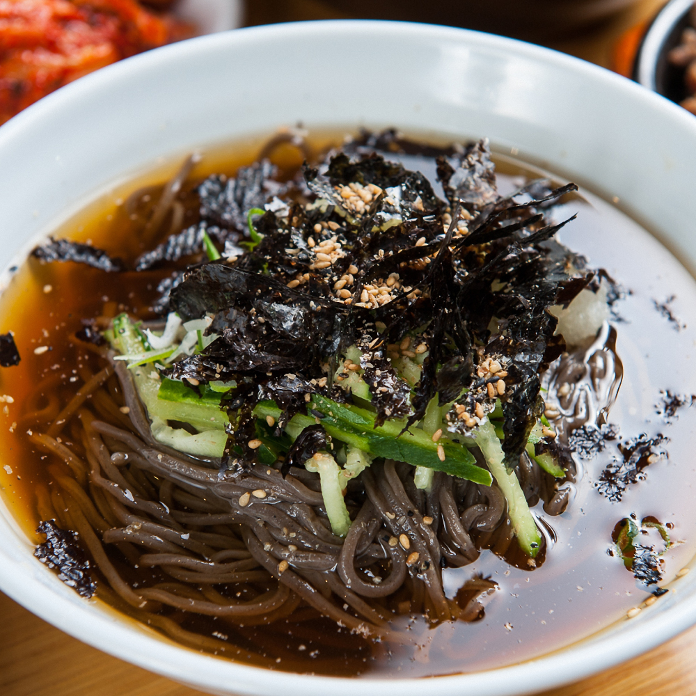 장인이 만든 생사리로 만든 여름철 메밀소바 세트 콩국수 : 집에서 먹자