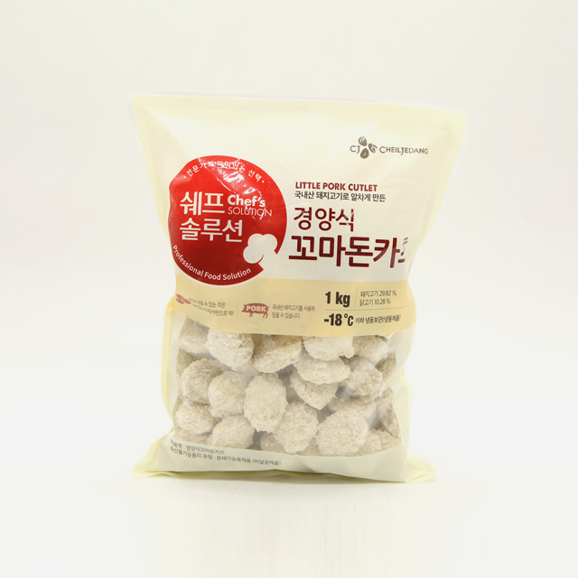 쉐프솔루션 경양식 꼬마 돈카츠 냉동 1kg 돈까스 돈가스 튀김 반찬 도시락 미니 : 빅시티몰
