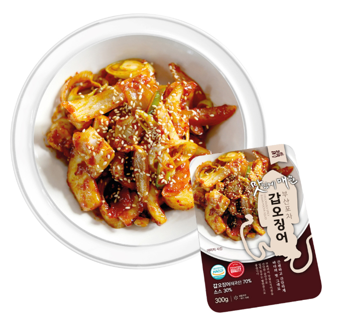 부산포차 갑오징어볶음 오징어 볶음요리 꾸봐꾸어 매운 술안주 밥반찬 : 꽁 지 마 켓