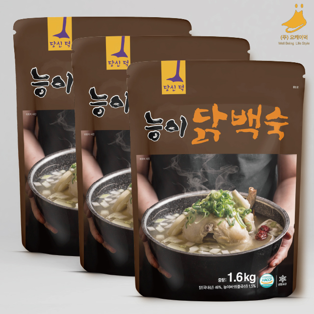 당신덕 능이 닭백숙 능이버섯 오리뼈 육수 냉동제품 1.6kg 3팩 : 오케이덕
