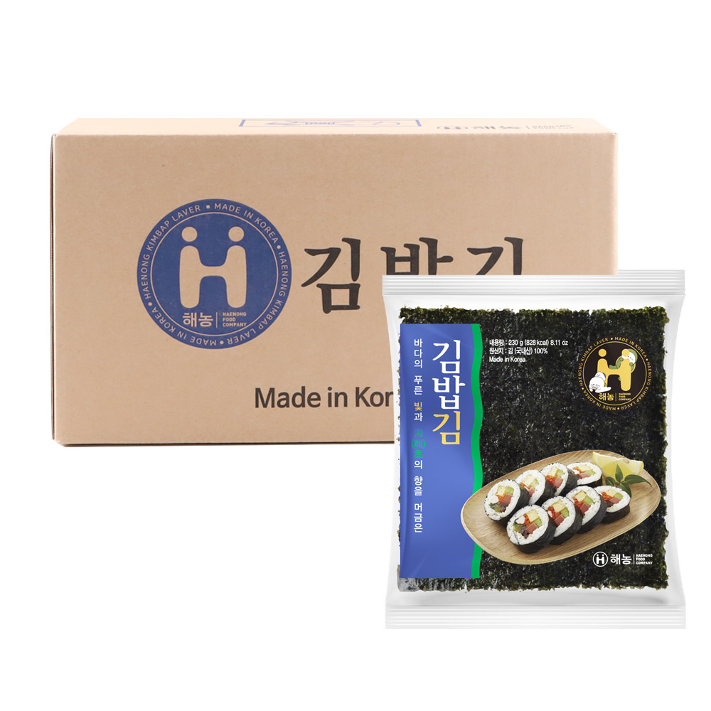 해농 김밥김 일반 230g(100매) 20봉 업소용 대용량 구운김 : 주식회사 해농