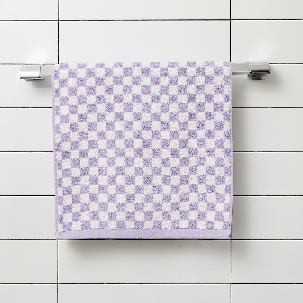 [모던 하우스] 체커보드 세면타월 40X80cm 라벤더 / 그린 / 블루 / 브라운 / 머스타드 : 롯데아울렛부여점 모던하우스