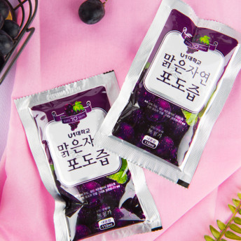 맑은자연 영동 완숙포도를 통째로 / NFC 착즙 / 110ml 20팩/U1포도즙20팩 : 영동대벤처식품
