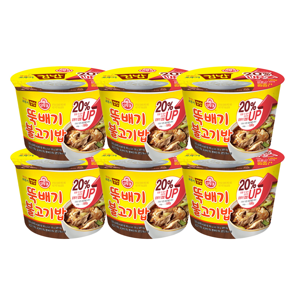 오뚜기 컵밥 뚝배기불고기밥(증량) 320g 6개 : 오뚜기mall