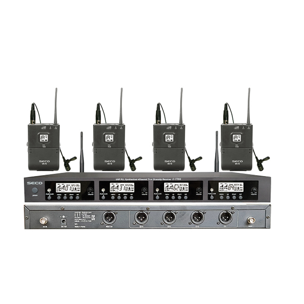SECO S-7700RBL 4채널 무선 핀마이크 시스템 : GNLSOUND