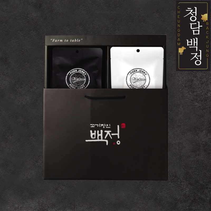 청담백정 한돈선물세트 고단백 육포 세트 100g x 5ea : 청담 백정