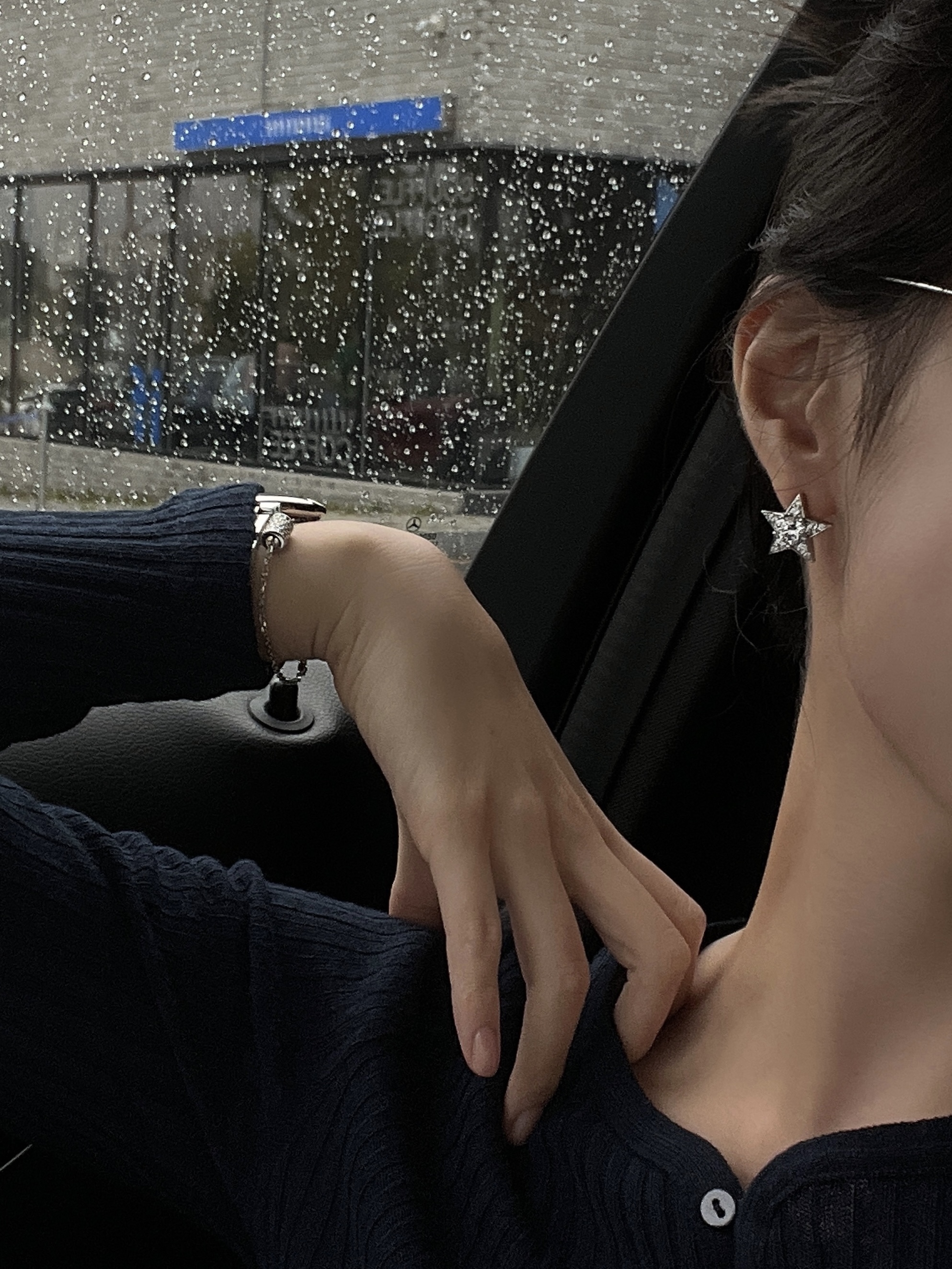 [위프레리] 실버 스타 라인 귀걸이, Silver Star Line Earrings : 위프레리
