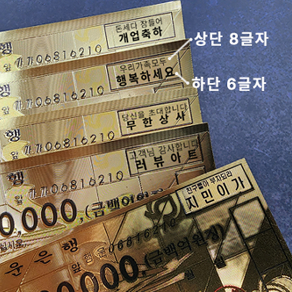 개업 복돈 100억수표 가짜수표 황금돈 황금수표 지폐 행운의 2달러 축하 선물 : 러뷰아트