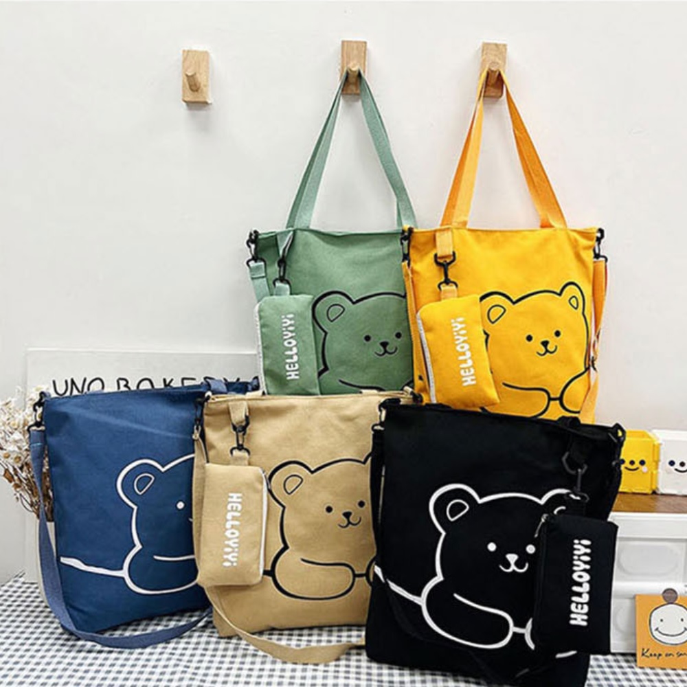 곰돌이 크로스 숄더백 에코백 모아곰 5칼라 : 건행마켓