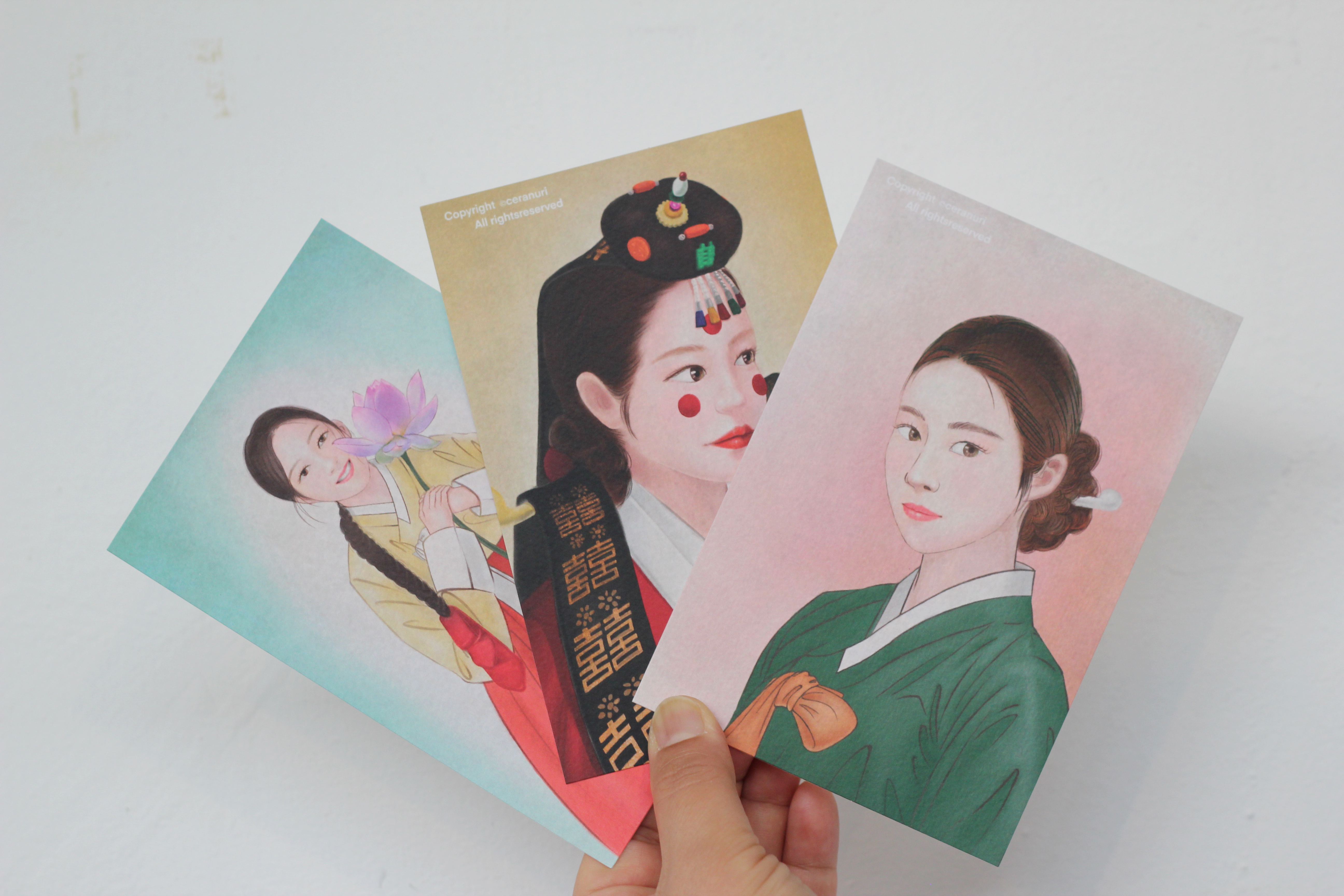한복 일러스트 엽서1set /3종/세라누리 : 세라누리