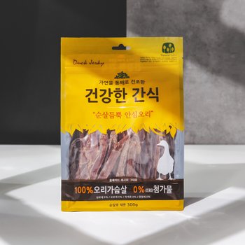 몰리스 강아지간식 건강한 간식 순살듬뿍 안심오리 300g 사사미·육포 전연령 1개 : 월드원