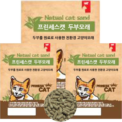 펫젠 고양이용 프린세스캣 두부모래 커피 6L 배변용품 배변모래 3개 : 월드원