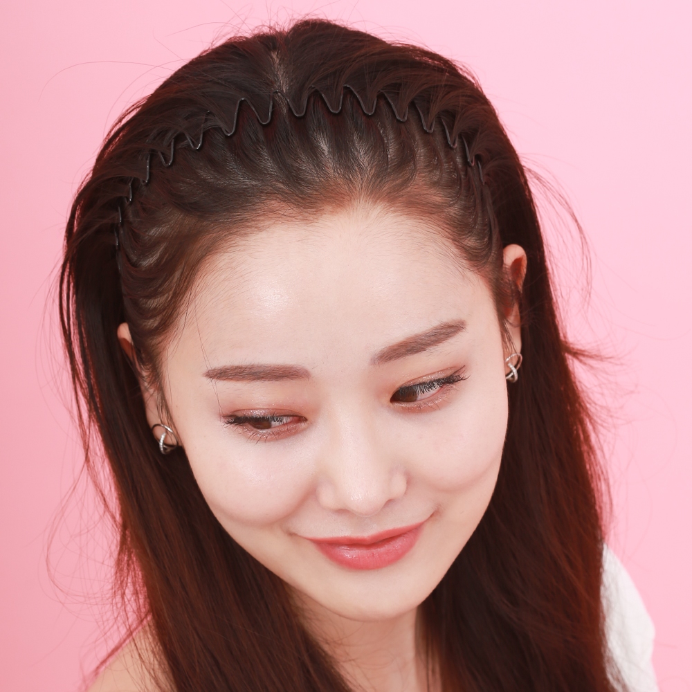 메탈 웨이브 머리띠 남녀 라운드 와이어 머리띠 헤어밴드 : 잇따구마켓