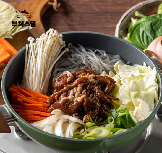 돼지 불고기 500g 간장 수제 돼지갈비 양념 : 부쳐스밀