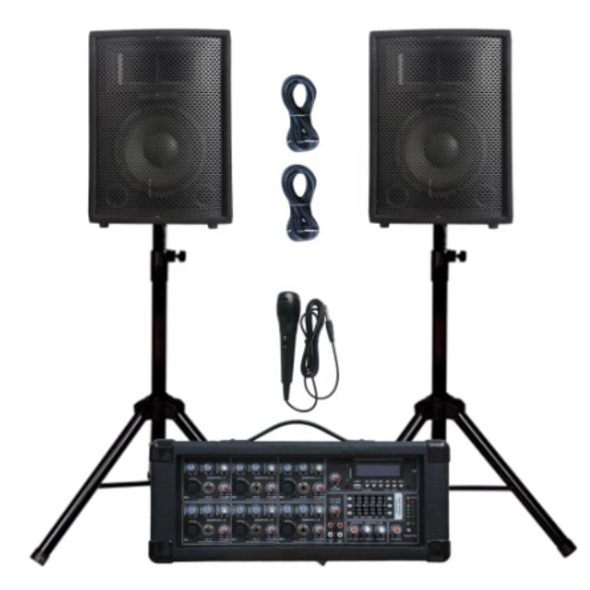전문 오디오 1000W 서브우퍼 PA 스피커 시스템, TWS 가라오케 세트, 8 채널 전원 믹서 사운드 박스, 보시나 파를란트, 2x12 인치 : 구매모빌리티