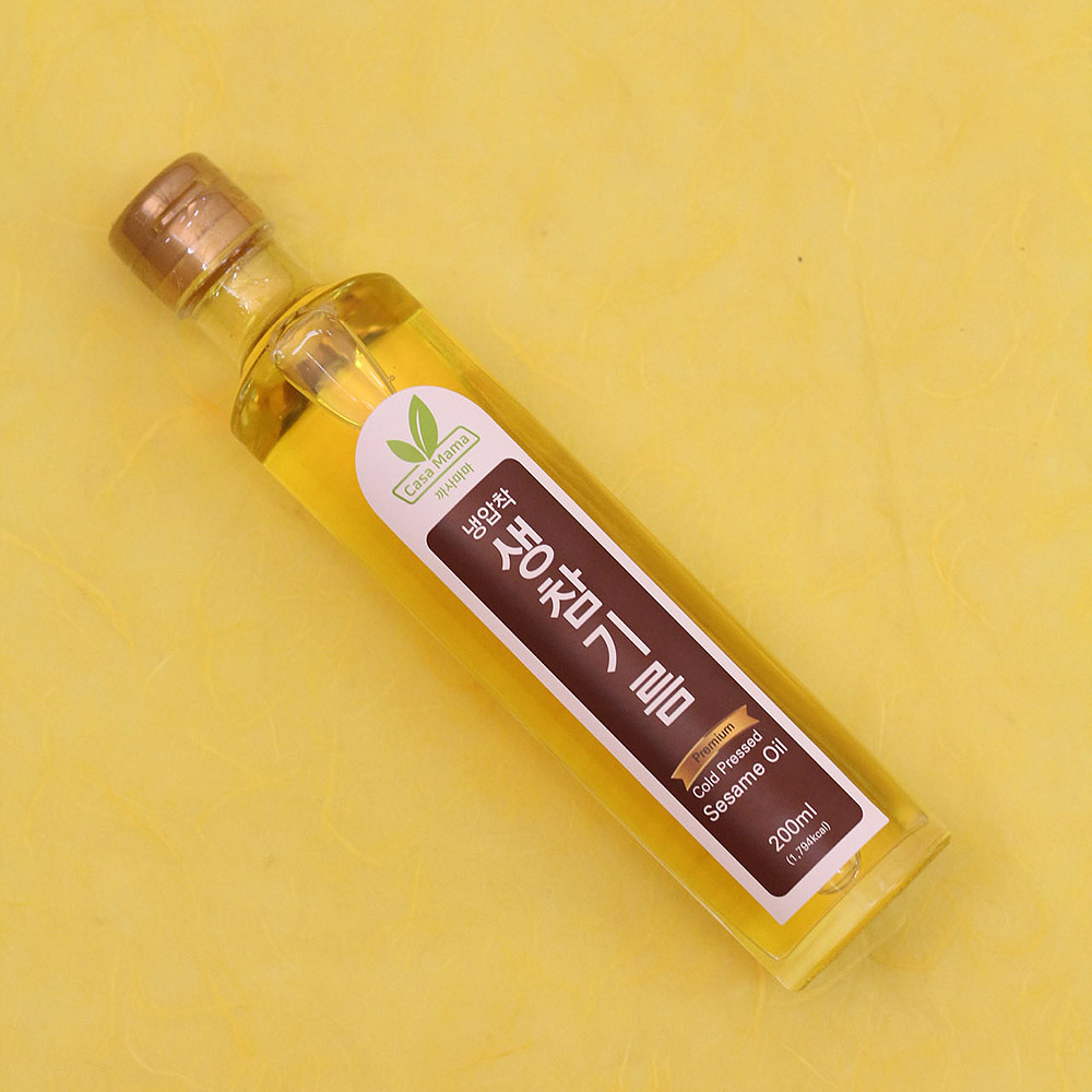 [까사마마 참기름] 국산 비정제 냉압착 생참기름 200ml : 까사마마